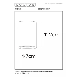 GIPSY Ceiling spotlight Ø7 cm 1x35W White (Lucide)