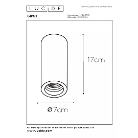 GIPSY Ceiling spotlight Ø7 cm 1x35W White (Lucide)