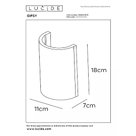 GIPSY Wall light 23,5 cm × 16,5 cm × 13 cm 1x40W White (Lucide)