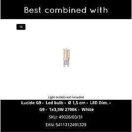 GIPSY Wall light 19,5 cm × 20 cm × 20 cm 1x40W White (Lucide)