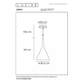 GIPSY Pendant light Ø16.5 cm 1xE27 white (Lucide)