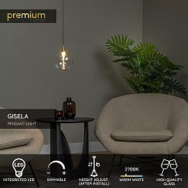 GISELA pendant light 5 W transparent (Lucide)