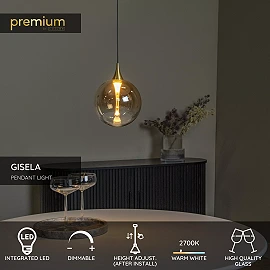 GISELA pendant light 5 W amber (Lucide)