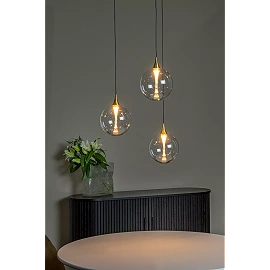 GISELA pendant light 3x4.3 W transparent (Lucide)