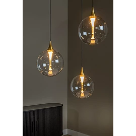 GISELA pendant light 3x4.3 W transparent (Lucide)