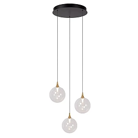 GISELA pendant light 3x4.3 W transparent (Lucide)