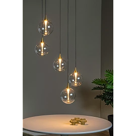 GISELA pendant light 5x3.8 W transparent (Lucide)