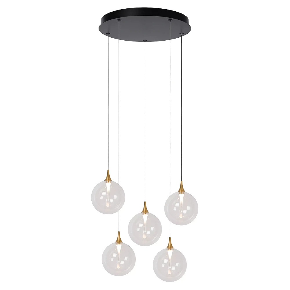 GISELA pendant light 5x3.8 W transparent (Lucide)