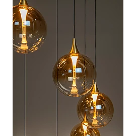 GISELA pendant light 5x3.8 W amber (Lucide)