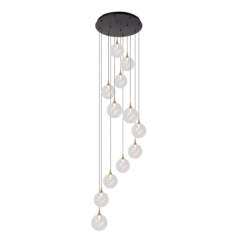 GISELA pendant light 12x3.5 W transparent (Lucide)