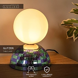 GLITZER Table lamp Ø14 cm 1xG9 Blue (Lucide)