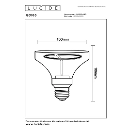 GO100 filament LED bulb E27 4 W 2200K 265 lm amber (Lucide)
