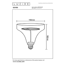 GO150 triangle filament LED bulb E27 4 W 2200K 265 lm amber (Lucide)