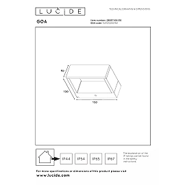 GOA LED outdoor wall light 1 x 10 W 3000K anthracite (Lucide)