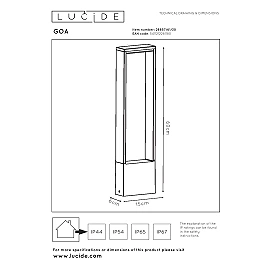 GOA bollard light LED 1x10W 3000K anthracite (Lucide)