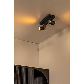 GORIK ceiling spotlight 2xGU10 black (Lucide)