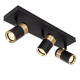 GORIK ceiling spotlight 3xGU10 black (Lucide)