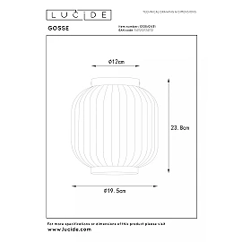 GOSSE flush ceiling light 1x40 W E27 Ø19.5 cm white (Lucide)