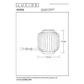 GOSSE table lamp Ø19,5 cm 1xE14 25 W white (Lucide)