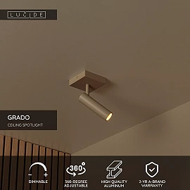 GRADO ceiling spotlight 1xGU10 (MR11) taupe (Lucide)