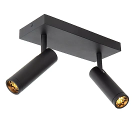 GRADO ceiling spotlight 2xGU10 (MR11) black (Lucide)