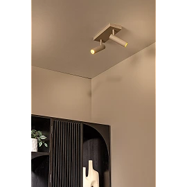 GRADO ceiling spotlight 2xGU10 (MR11) taupe (Lucide)