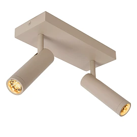 GRADO ceiling spotlight 2xGU10 (MR11) taupe (Lucide)