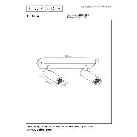 GRADO ceiling spotlight 2xGU10 (MR11) taupe (Lucide)