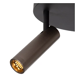 GRADO ceiling spotlight 3xGU10 (MR11) grey iron (Lucide)
