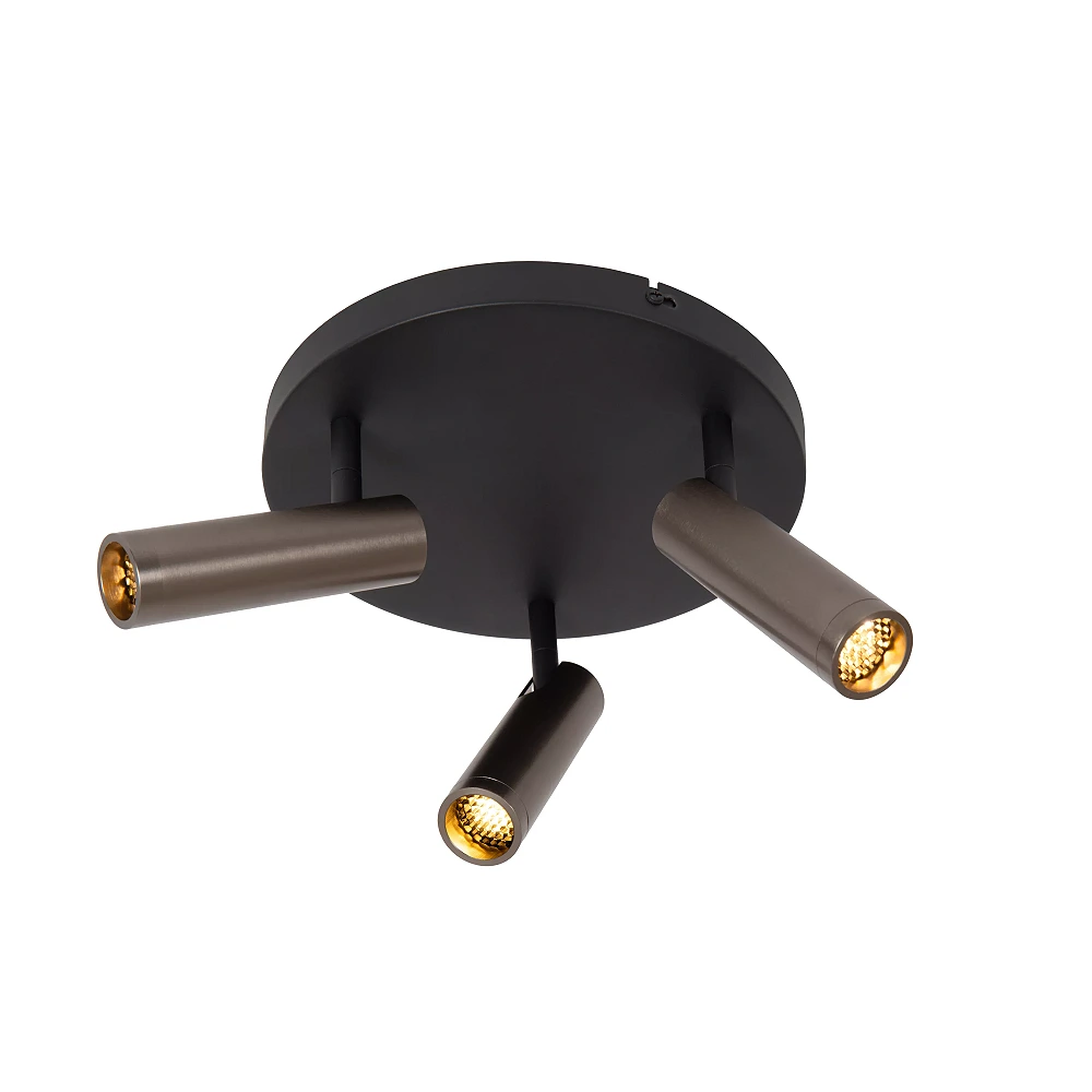 GRADO ceiling spotlight 3xGU10 (MR11) grey iron (Lucide)