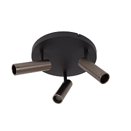 GRADO ceiling spotlight 3xGU10 (MR11) grey iron (Lucide)