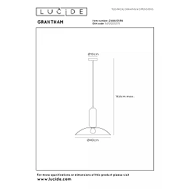 GRANTHAM piekaramā lampa Ø40 cm 1xE27 40 W kafijas krāsā (Lucide)