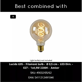 GRANTHAM piekaramā lampa Ø40 cm 1xE27 40 W kafijas krāsā (Lucide)
