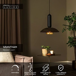 GRANTHAM piekaramā lampa Ø40 cm 1xE27 40 W kafijas krāsā (Lucide)