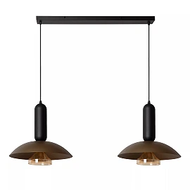 GRANTHAM piekaramā lampa 2xE27 40 W kafijas/melnā krāsā (Lucide)
