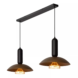 GRANTHAM piekaramā lampa 2xE27 40 W kafijas/melnā krāsā (Lucide)
