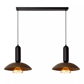 GRANTHAM piekaramā lampa 2xE27 40 W kafijas/melnā krāsā (Lucide)