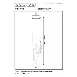 GRIFFITH piekaramā lampa Ø38 cm LED 6 x 6W CCT bronzas krāsā (Lucide)