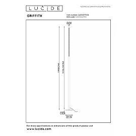 GRIFFITH stāvlampa Ø21 cm LED 18W CCT bronzas krāsā (Lucide)