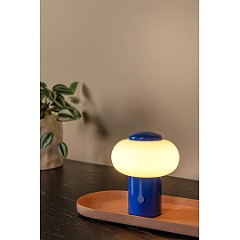 GUSTAV Rechargeable table lamp Ø8 cm LED dim 1x0.8W 2700K Blue (Lucide)