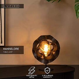 HANNELORE table lamp Ø 25 cm 1xE27 black (Lucide)