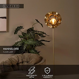 HANNELORE floor lamp Ø30 1 x 60 W E27 matt gold/brass (Lucide)