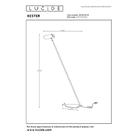 HESTER Floor reading lamp 15x30 cm 1xGU10 white (Lucide)