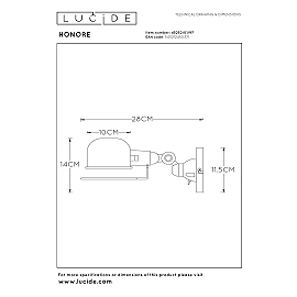 HONORE Wall light 1xE14 rust brown (Lucide)