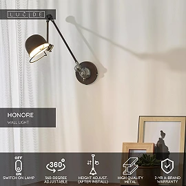 HONORE wall light 1xE14 25 W rust brown (Lucide)