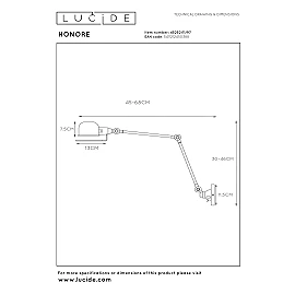 HONORE wall light 1xE14 25 W rust brown (Lucide)
