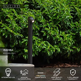 IBAMBA bollard light LED 1x6W 3000K black (Lucide)
