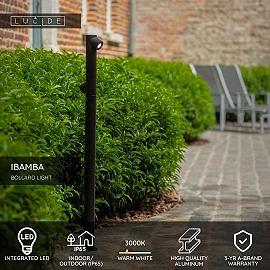 IBAMBA bollard light LED 2x6W 3000K black (Lucide)