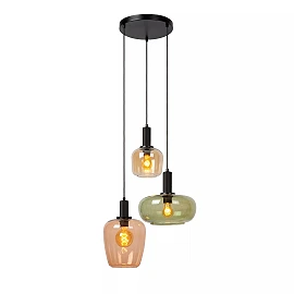 ILONA Pendant light 3xE27 40W Black (Lucide)
