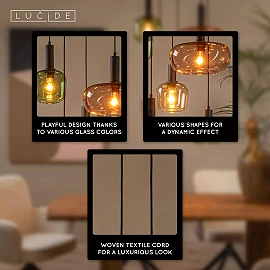 ILONA Pendant light 5xE27 40W Black (Lucide)